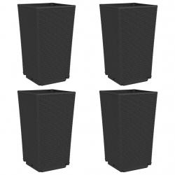 Jardinière bac lit surélevé plantes fleurs jardin terrasses lot de 4 32,5 x 32,5 x 57 cm polypropyl