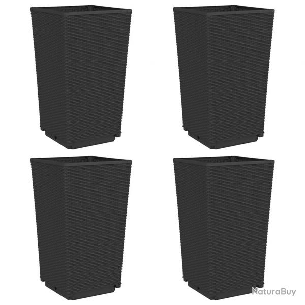 Jardinire bac lit surlev plantes fleurs jardin terrasses lot de 4 32,5 x 32,5 x 57 cm polypropyl