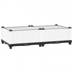 Jardinière bac lit surélevé plantes fleurs terrasse jardin 80 x 40 x 23 cm polypropylène blanc 02_0