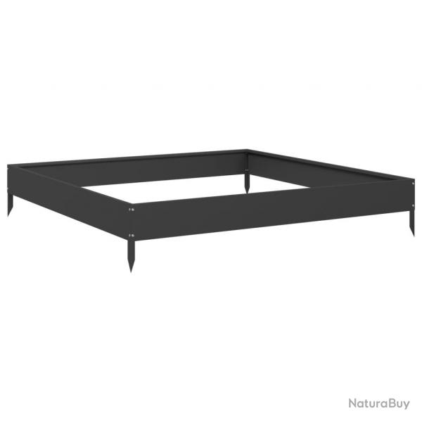 Jardinire bac lit surlev plantes fleurs terrasse jardin de jardin 100 x 100 x 18,5 cm acier noir