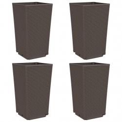 Jardinière bac lit surélevé plantes fleurs jardin terrasses lot de 4 32,5 x 32,5 x 57 cm polypropyl
