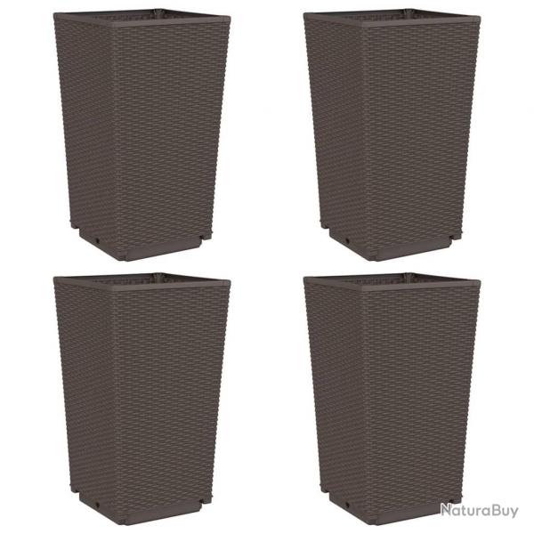 Jardinire bac lit surlev plantes fleurs jardin terrasses lot de 4 32,5 x 32,5 x 57 cm polypropyl