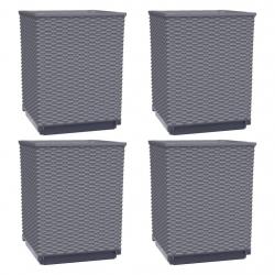 Jardinière bac lit surélevé plantes fleurs jardin terrasses lot de 4 30 x 30 x 37 cm polypropylène