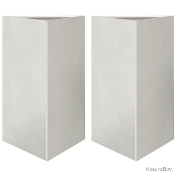 Jardinire bac lit surlev plantes fleurs jardin terrasses lot de 2 triangulaire 50 x 43 x 75 cm a