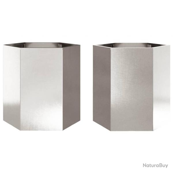 Jardinire bac lit surlev plantes fleurs jardin terrasses lot de 2 hexagone 46 x 40 x 45 cm acier