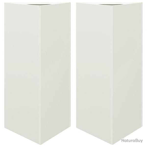 Jardinire bac lit surlev plantes fleurs jardin terrasses lot de 2 triangulaire 40 x 34,5 x 70 cm