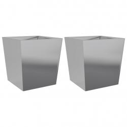 Jardinière bac lit surélevé plantes fleurs jardin terrasses lot de 2 50 x 50 x 50 cm acier galvanis