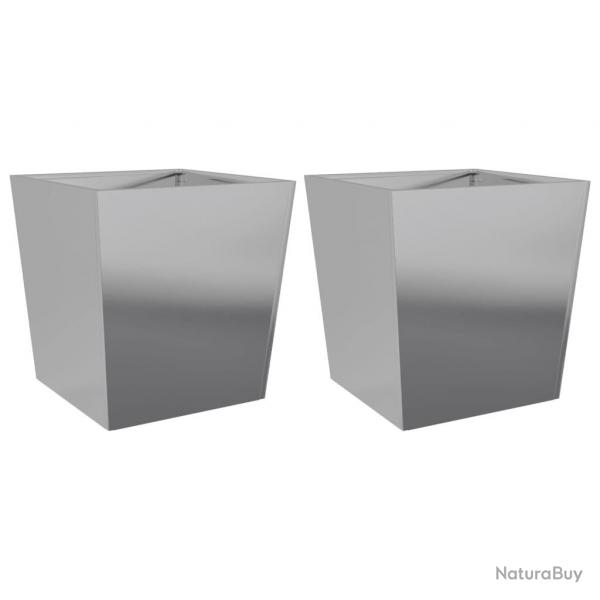 Jardinire bac lit surlev plantes fleurs jardin terrasses lot de 2 50 x 50 x 50 cm acier galvanis