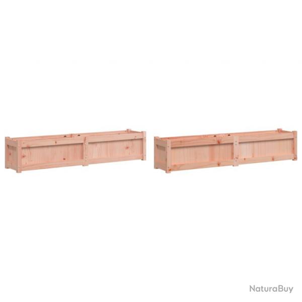 Jardinire bac lit surlev plantes fleurs jardin terrasses lot de 2 bois massif douglas marron 02_