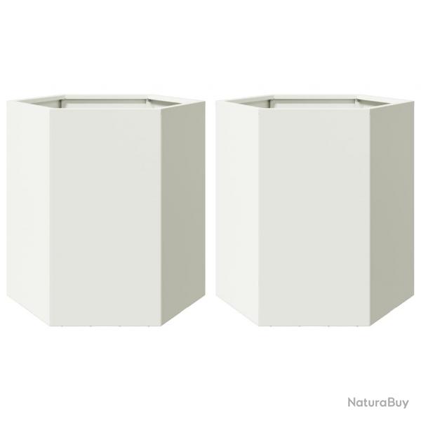 Jardinire bac lit surlev plantes fleurs jardin terrasses lot de 2 hexagone 46 x 40 x 45 cm acier