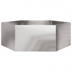 Jardinière bac lit surélevé plantes fleurs terrasse jardin hexagone 138 x 120 x 45 cm acier inoxyda