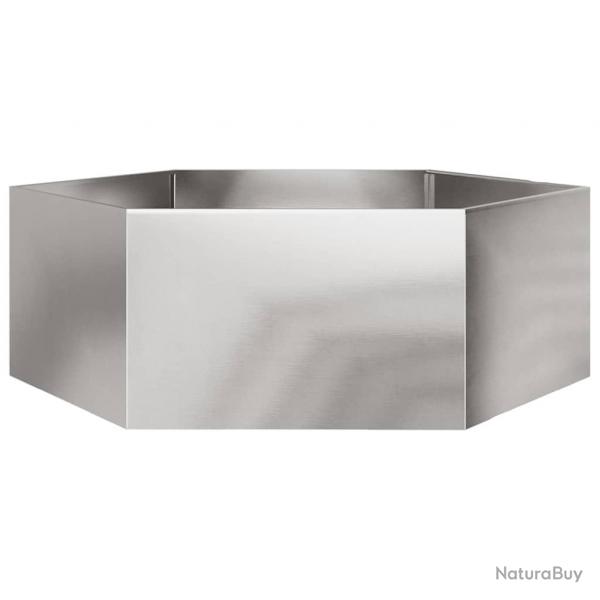Jardinire bac lit surlev plantes fleurs terrasse jardin hexagone 138 x 120 x 45 cm acier inoxyda