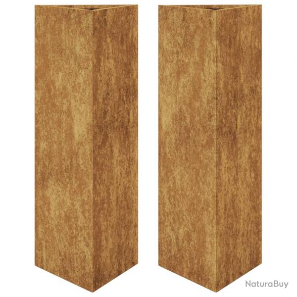 Jardinire bac lit surlev plantes fleurs jardin terrasses lot de 2 triangulaire 30 x 26 x 75 cm a