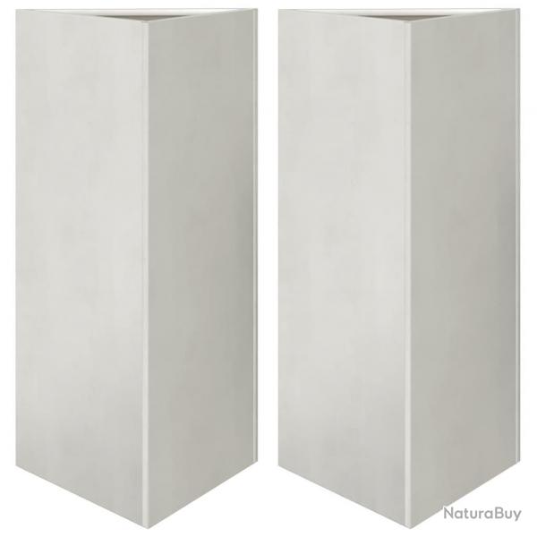 Jardinire bac lit surlev plantes fleurs jardin terrasses lot de 2 triangulaire 40 x 34,5 x 70 cm