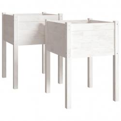 Jardinière bac lit surélevé plantes fleurs jardin terrasses lot de 2 50 x 50 x 70 cm bois de pin ma