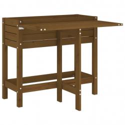 Jardinière bac lit surélevé plantes fleurs terrasse jardin de jardin avec dessus pliable brun pin m