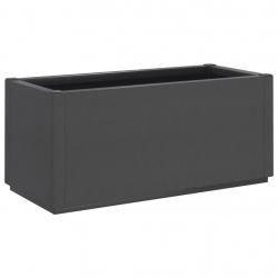 Jardinière bac lit surélevé plantes fleurs terrasse jardin foncé 80 x 36 x 35 cm PP gris 02_0038621
