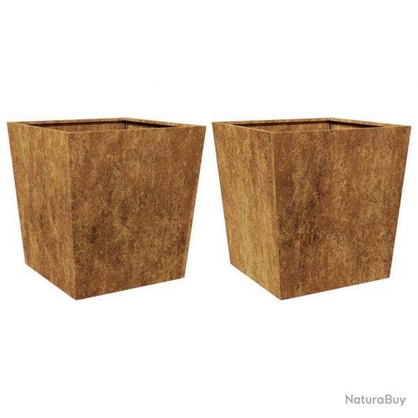 Jardinire bac lit surlev plantes fleurs jardin terrasses lot de 2 50 x 50 x 50 cm acier corten M