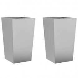 Jardinière bac lit surélevé plantes fleurs jardin terrasses lot de 2 45 x 45 x 75 cm acier galvanis