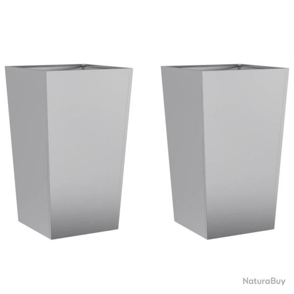 Jardinire bac lit surlev plantes fleurs jardin terrasses lot de 2 45 x 45 x 75 cm acier galvanis