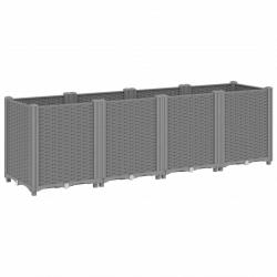 Jardinière bac lit surélevé plantes fleurs terrasse jardin clair 160 x 40 x 53 cm polypropylène gri