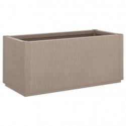 Jardinière bac lit surélevé plantes fleurs terrasse jardin clair 80 x 36 x 35 cm PP marron 02_00385
