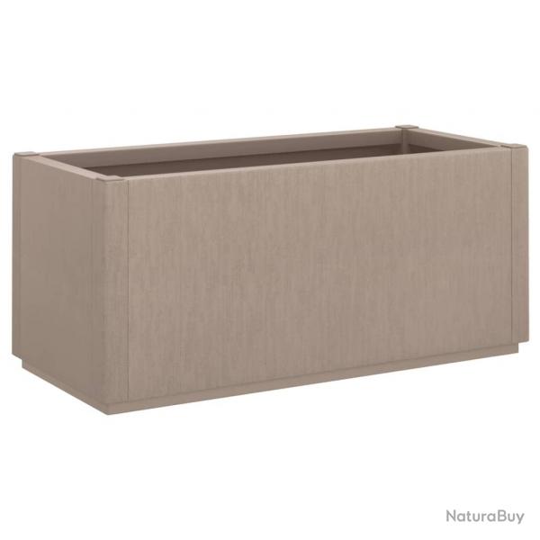 Jardinire bac lit surlev plantes fleurs terrasse jardin clair 80 x 36 x 35 cm PP marron 02_00385