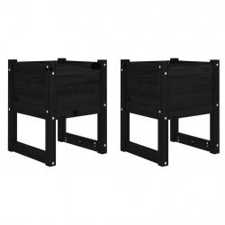 Jardinière bac lit surélevé plantes fleurs jardin terrasses lot de 2 40 x 40 x 52,5 cm bois massif