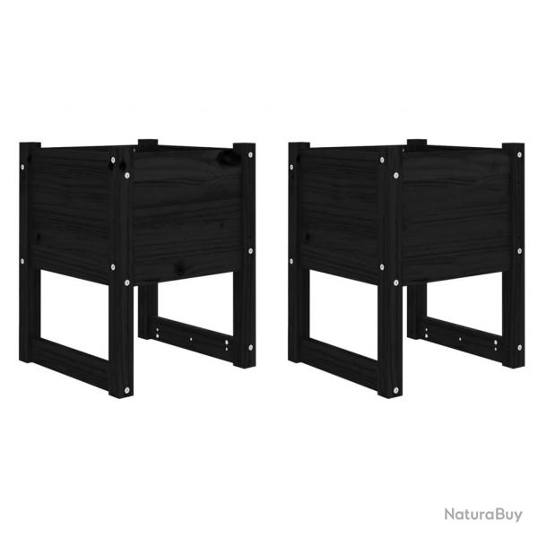 Jardinire bac lit surlev plantes fleurs jardin terrasses lot de 2 40 x 40 x 52,5 cm bois massif