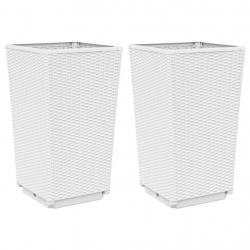 Jardinière bac lit surélevé plantes fleurs jardin terrasses lot de 2 32,5 x 32,5 x 57 cm polypropyl