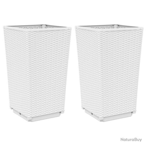 Jardinire bac lit surlev plantes fleurs jardin terrasses lot de 2 32,5 x 32,5 x 57 cm polypropyl