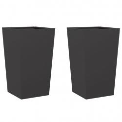 Jardinière bac lit surélevé plantes fleurs jardin terrasses lot de 2 45 x 45 x 75 cm acier noir 02_