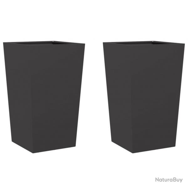 Jardinire bac lit surlev plantes fleurs jardin terrasses lot de 2 45 x 45 x 75 cm acier noir 02_