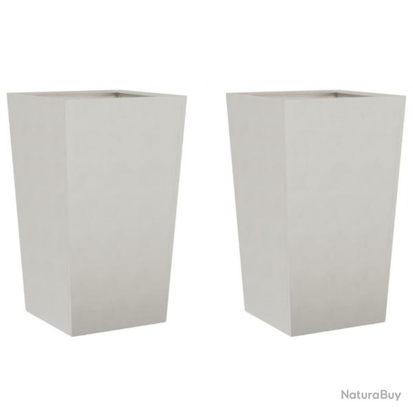 Jardinire bac lit surlev plantes fleurs jardin terrasses lot de 2 45 x 45 x 75 cm acier inoxydab