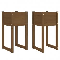 Jardinière bac lit surélevé plantes fleurs jardin terrasses lot de 2 40 x 40 x 81 cm bois massif de
