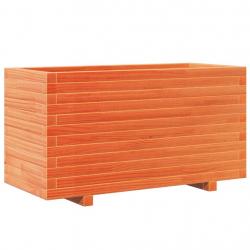Jardinière bac lit surélevé plantes fleurs terrasse jardin cire 90 x 40 x 49,5 cm bois de pin massi