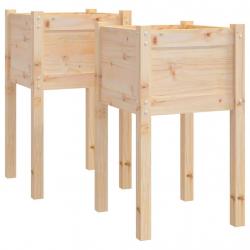 Jardinière bac lit surélevé plantes fleurs jardin terrasses d'extérieur lot de 2 40 x 40 x 70 cm bo