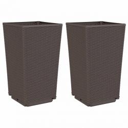 Jardinière bac lit surélevé plantes fleurs jardin terrasses lot de 2 32,5 x 32,5 x 57 cm polypropyl