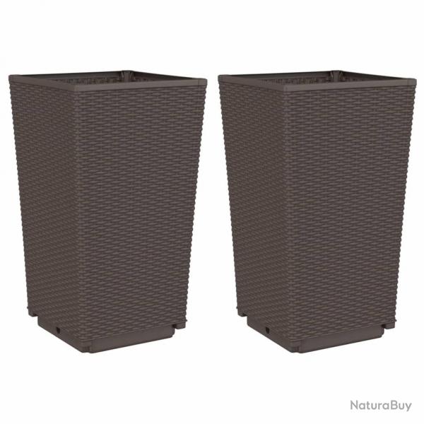 Jardinire bac lit surlev plantes fleurs jardin terrasses lot de 2 32,5 x 32,5 x 57 cm polypropyl