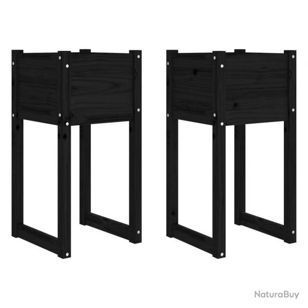 Jardinire bac lit surlev plantes fleurs jardin terrasses lot de 2 40 x 40 x 81 cm bois massif de