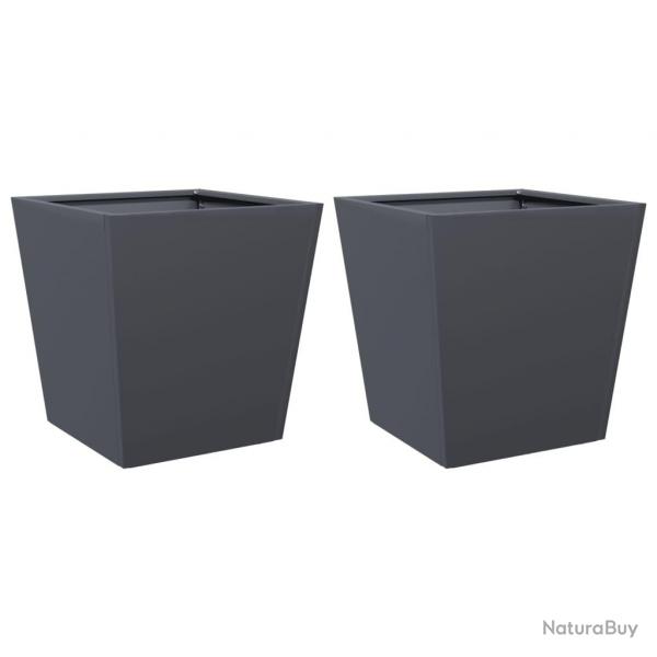 Jardinire bac lit surlev plantes fleurs jardin terrasses lot de 2 40 x 40 x 40 cm acier anthraci