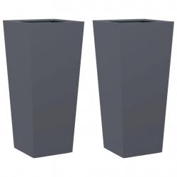 Jardinière bac lit surélevé plantes fleurs jardin terrasses lot de 2 35 x 35 x 75 cm acier anthraci