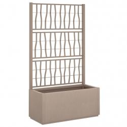 Jardinière bac lit surélevé plantes fleurs terrasse jardin avec treillis clair 80 x 36 x 140 cm PP