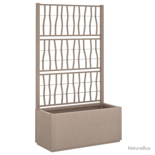 Jardinire bac lit surlev plantes fleurs terrasse jardin avec treillis clair 80 x 36 x 140 cm PP