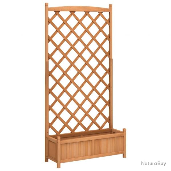 Jardinire bac lit surlev plantes fleurs terrasse jardin avec treillis bois massif de sapin marro