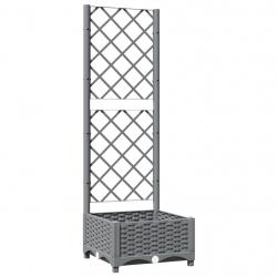Jardinière bac lit surélevé plantes fleurs terrasse jardin avec treillis clair 40 x 40 x 121,5 cm P