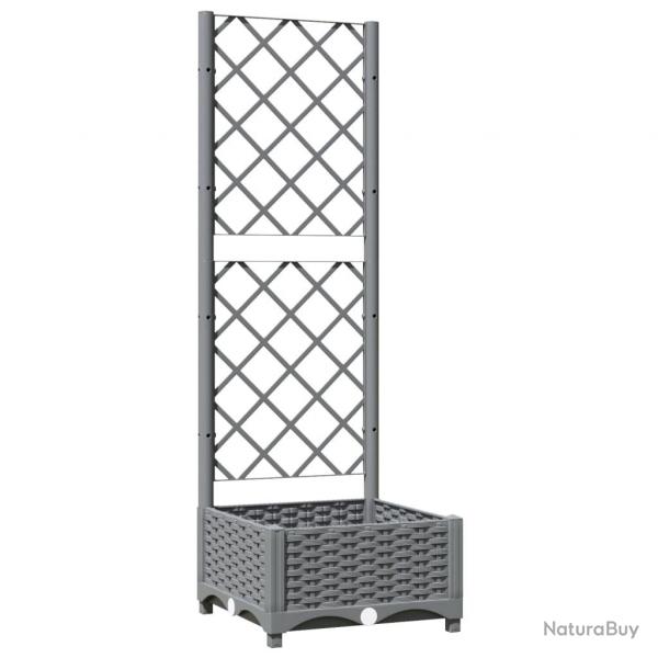 Jardinire bac lit surlev plantes fleurs terrasse jardin avec treillis clair 40 x 40 x 121,5 cm P