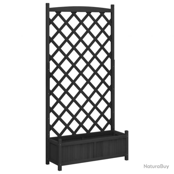 Jardinire bac lit surlev plantes fleurs terrasse jardin avec treillis bois massif de sapin noir