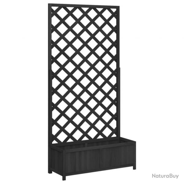 Jardinire bac lit surlev plantes fleurs terrasse jardin avec treillis bois massif de sapin noir