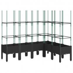 Jardinière bac lit surélevé plantes fleurs terrasse jardin avec treillis 160 x 120 x 142,5 cm PP no